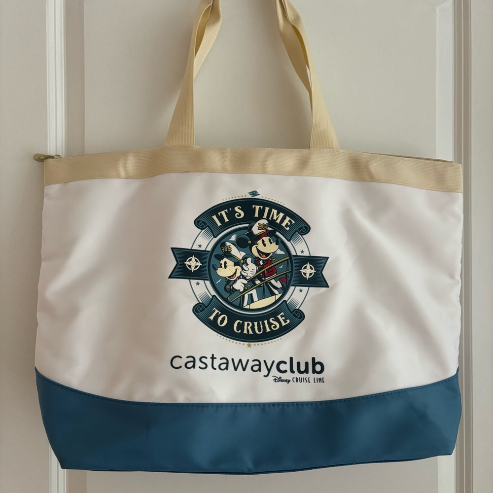 Disney Cruise Line 25th Anniversary Castaway Club Enbossed Tote Bag Wate…
